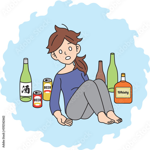 アルコール依存症の女性