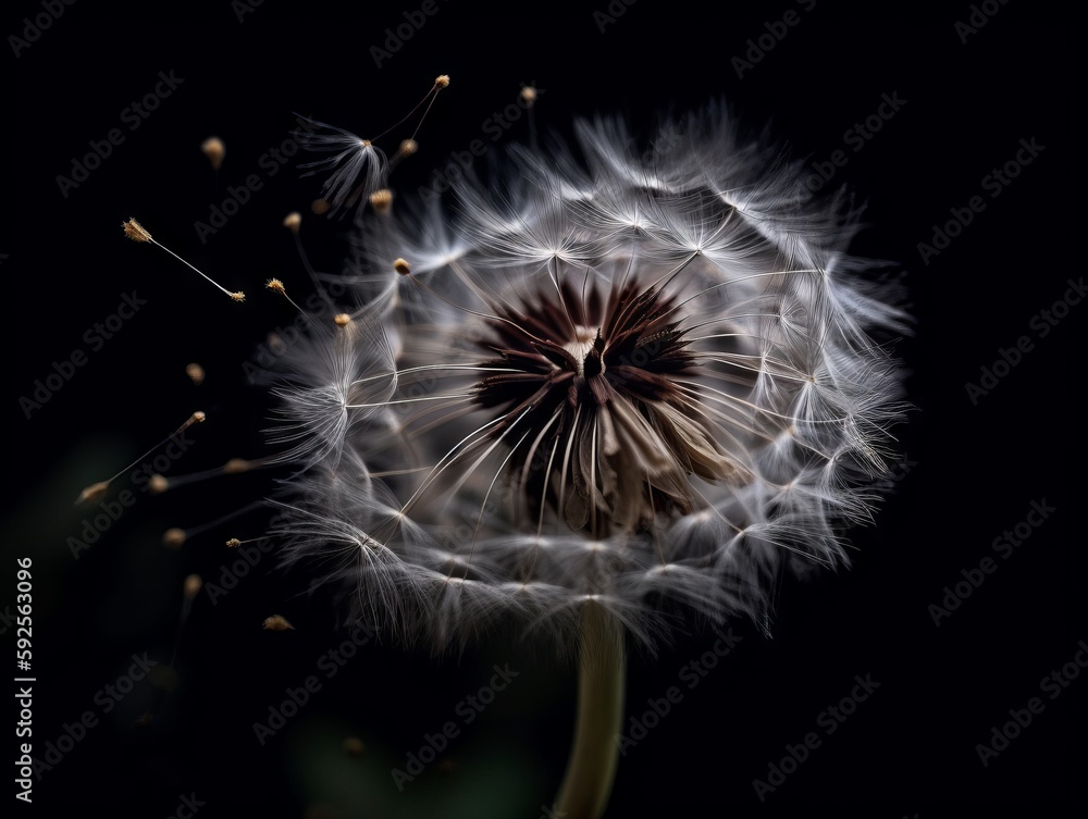 A single dandelion seed blowing in the wind A single dandelion seed blowing in the wind