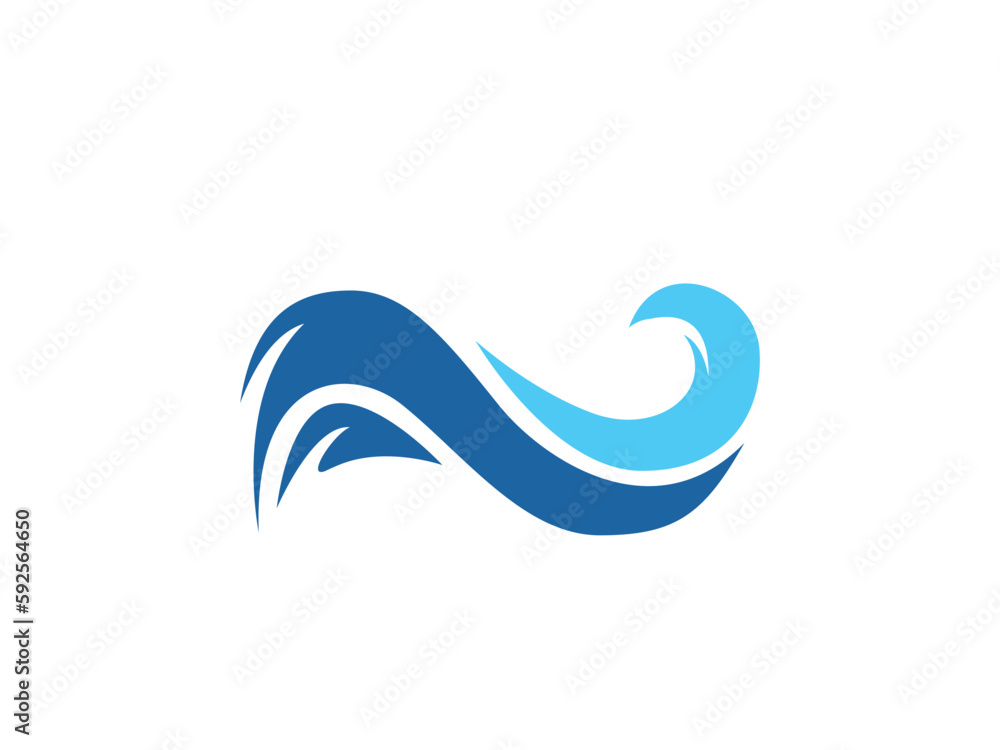 Wave logo vector background. Water icon template. Abstract sea, ocean