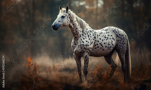 photo of Appaloosa in its natural habitat. Generative AI photo