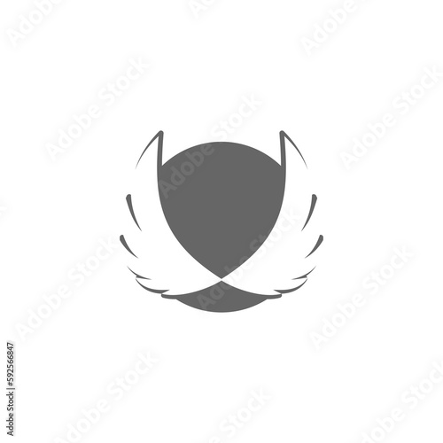 Wings circle logo icon isolated on transparent background