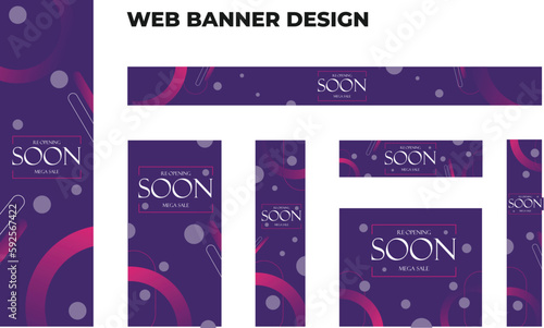set of modern fashion web banners in standard size with a place for photos. Fashion ad banner cover header background for website design, Social media cover ads banner template.