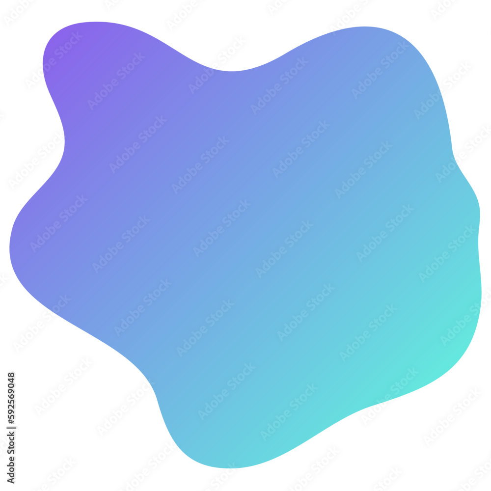 Gradient Purple And Green Neon Irregular Organic Shape