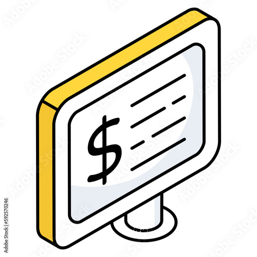Editable design icon of online money 
