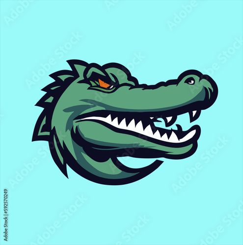 Crocodile Vector illustration. Crocodile icon sketch art image