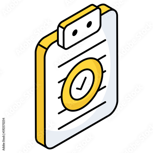 Editable design icon of verified document 