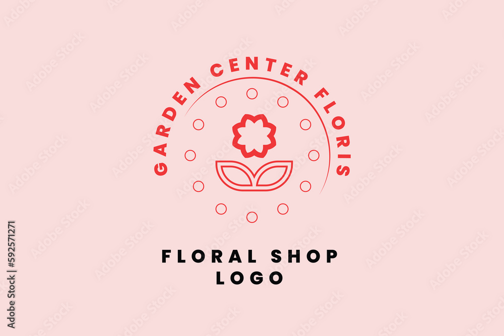 flowers logo - vector illustration, emblem design on white background