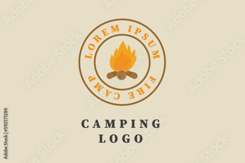 Camping and outdoor adventure retro logo.