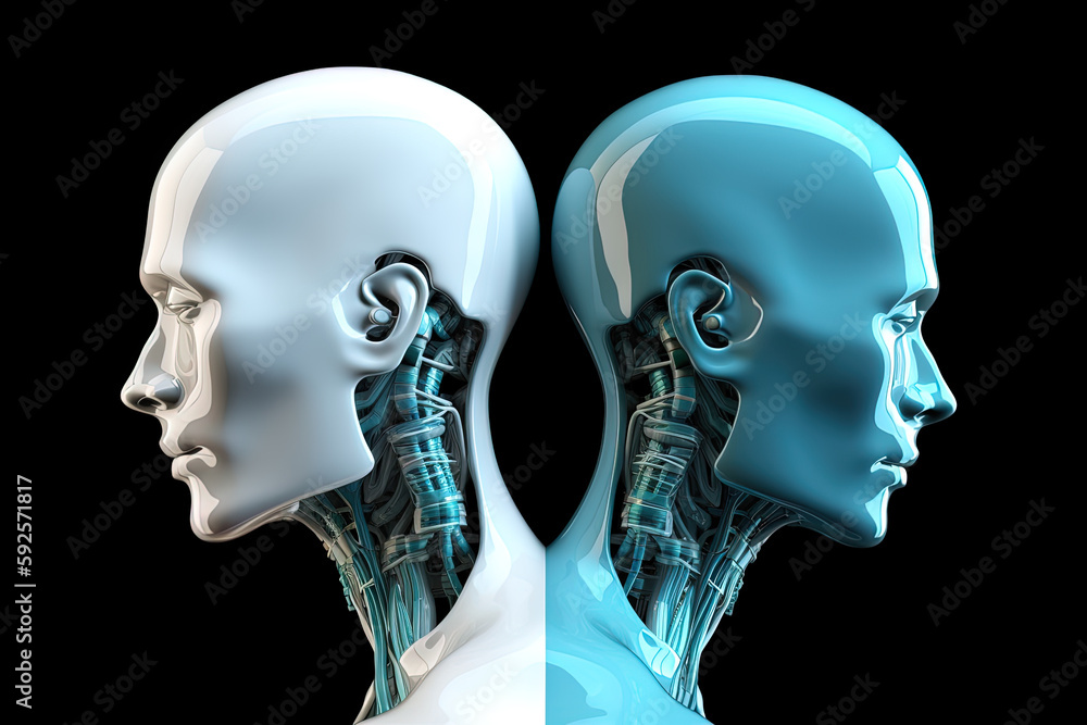 3d rendering artificial intelligence robot cyborg. Created with Generative AI Technology 3d rendering artificial intelligence robot cyborg. Created with Generative AI Technology
