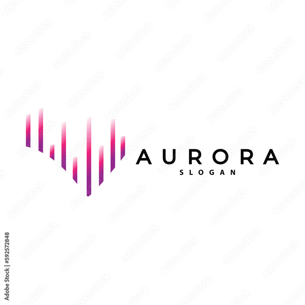 Aurora Logo, Light Wave Vector, Nature Landscape Design, Product Brand Template Illustration Icon Aurora Logo, Light Wave Vector, Nature Landscape Design, Product Brand Template Illustration Icon