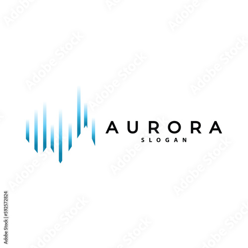 Aurora Logo, Light Wave Vector, Nature Landscape Design, Product Brand Template Illustration Icon