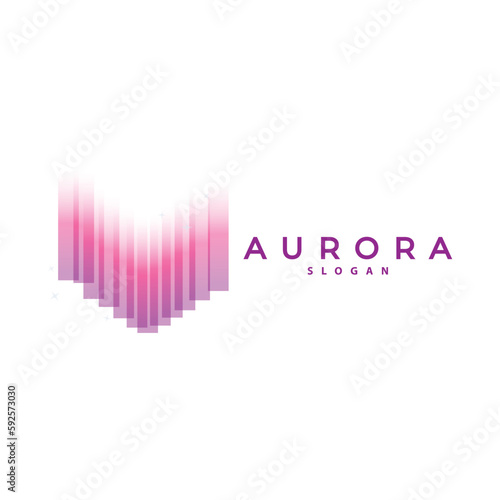 Aurora Logo  Light Wave Vector  Nature Landscape Design  Product Brand Template Illustration Icon