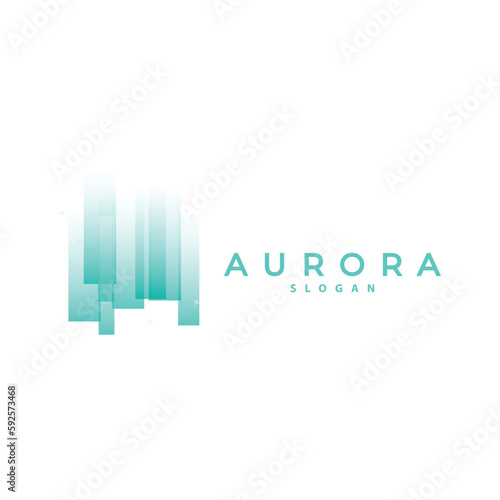 Aurora Logo, Light Wave Vector, Nature Landscape Design, Product Brand Template Illustration Icon