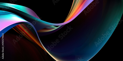 Close up of a colorful curved rainbow