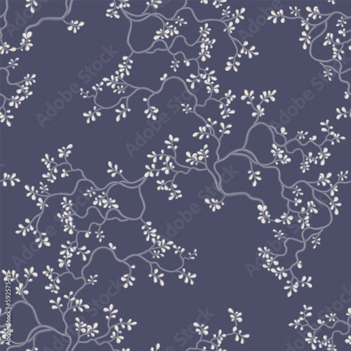 seamless pattern of branches and leaves