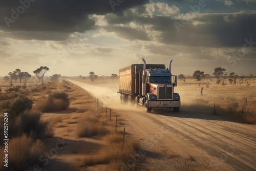 Truck on the road  Generative AI