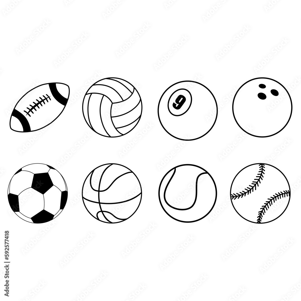 Ball icon vector set. football ball illustration sign collection. Sport symbol.