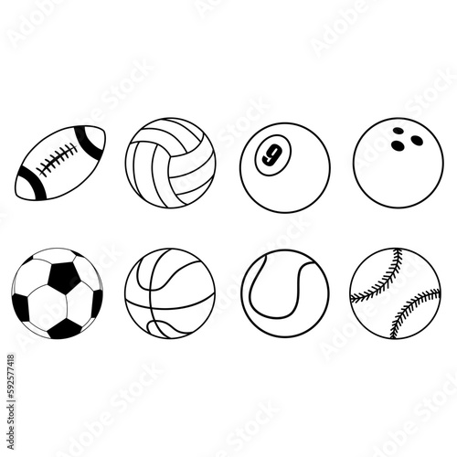 Ball icon vector set. football ball illustration sign collection. Sport symbol.