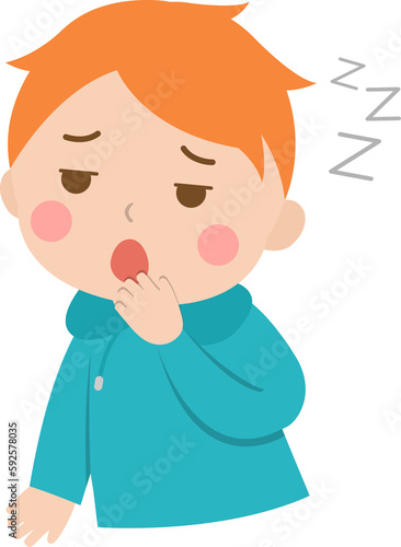 Sleepy boy, lethargic or cold symptoms