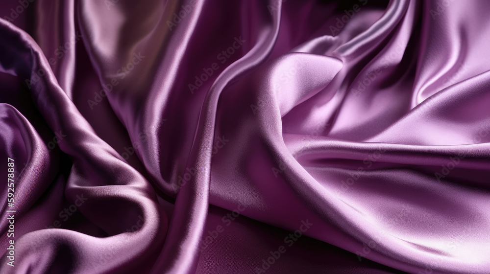 Fototapeta premium Luxurious Violet Silk Satin Background (Generative Ai)