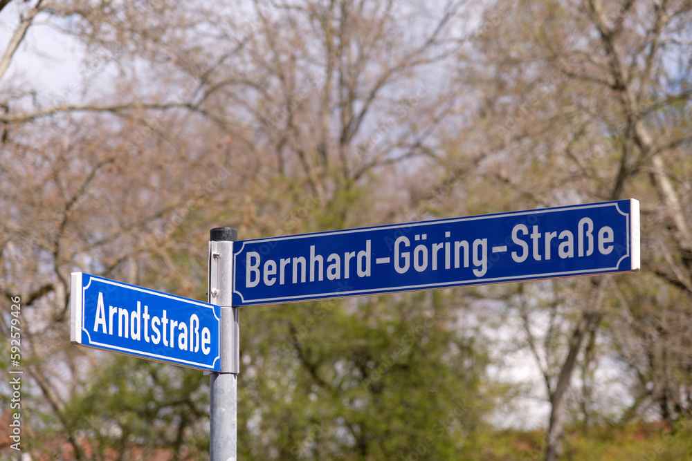 Straßenschilder in Leipzig. Sachsen, Deutschland
