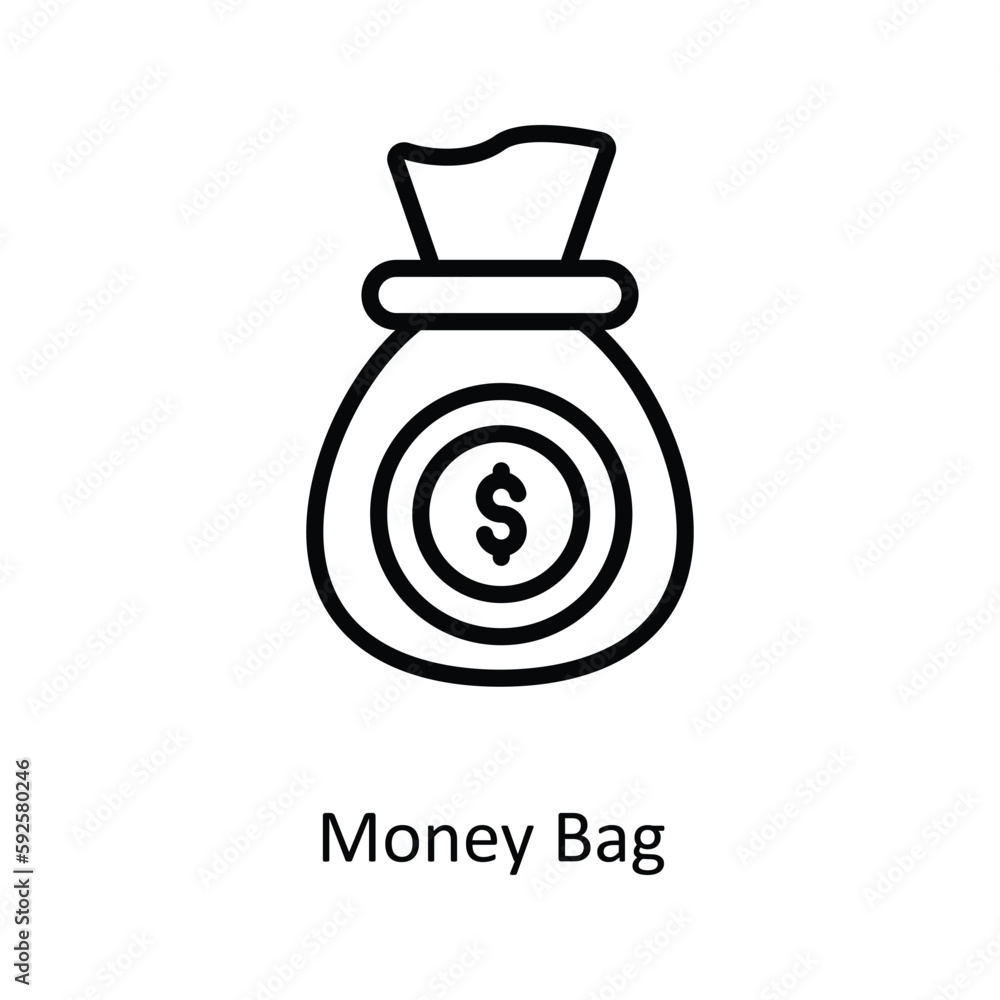 Money Bag Vector outline Icons. Simple stock illustration stock Money Bag Vector outline Icons. Simple stock illustration stock