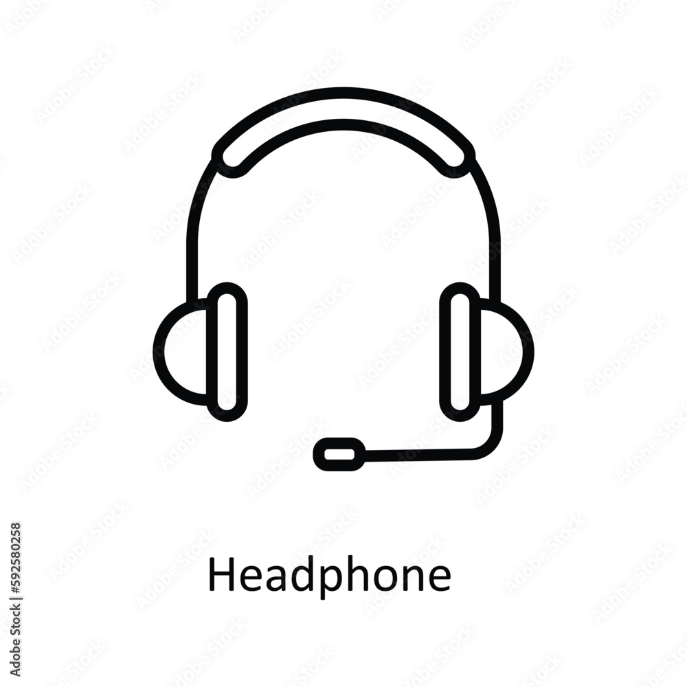 Headphone Vector outline Icons. Simple stock illustration stock Headphone Vector outline Icons. Simple stock illustration stock