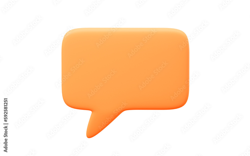Orange speak bubble, 3d rendering. Orange speak bubble, 3d rendering.
