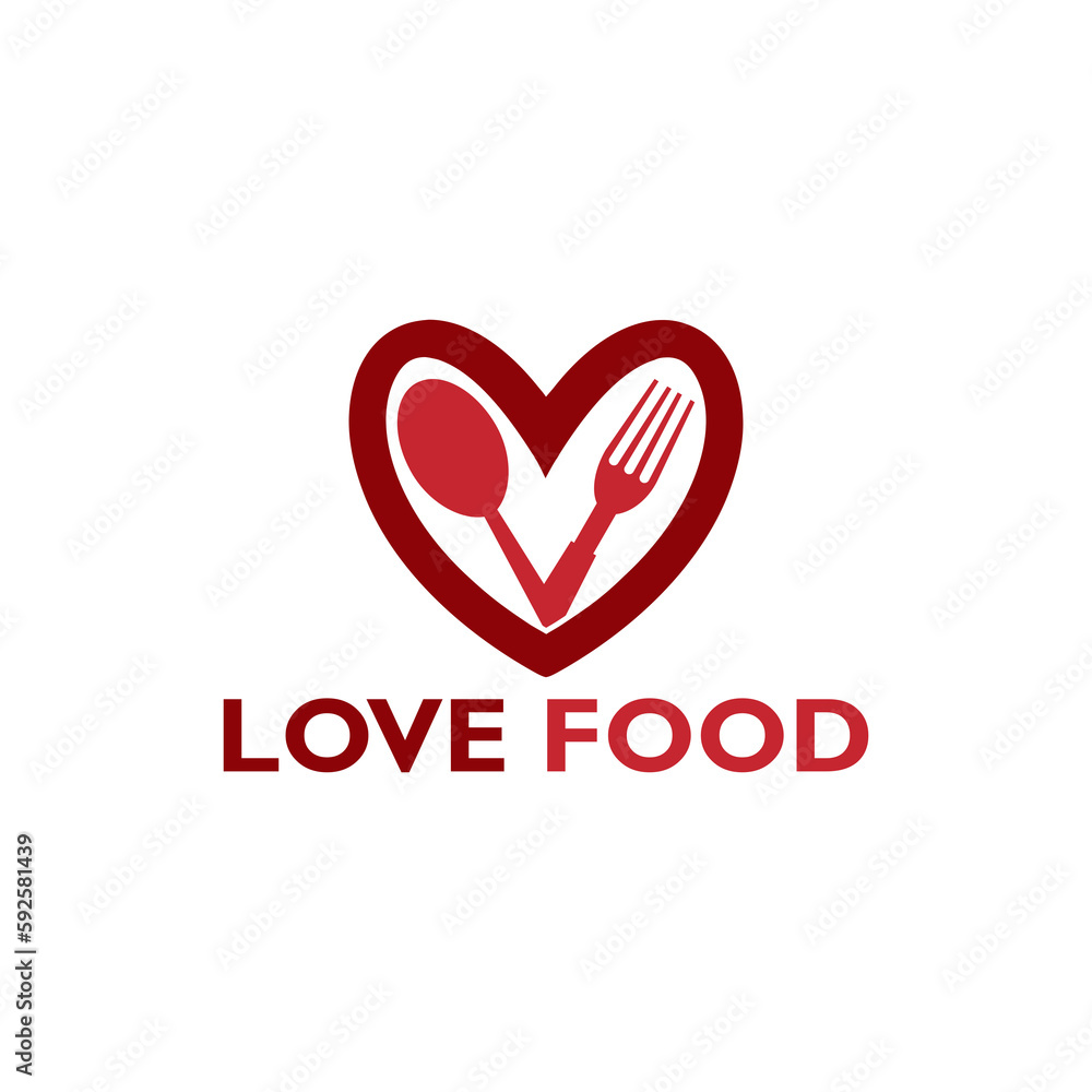 Love food logo icon isolated on transparent background