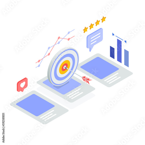 Isometric SEO Targets Composition