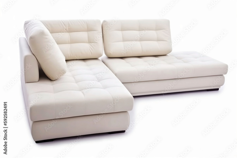 Obraz premium Modern Furniture. White Sofa, Chair Isolated on White Background