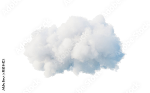 Cloud on white background, 3d rendering.