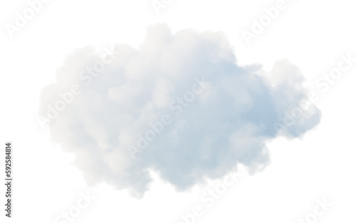 Cloud on white background, 3d rendering.