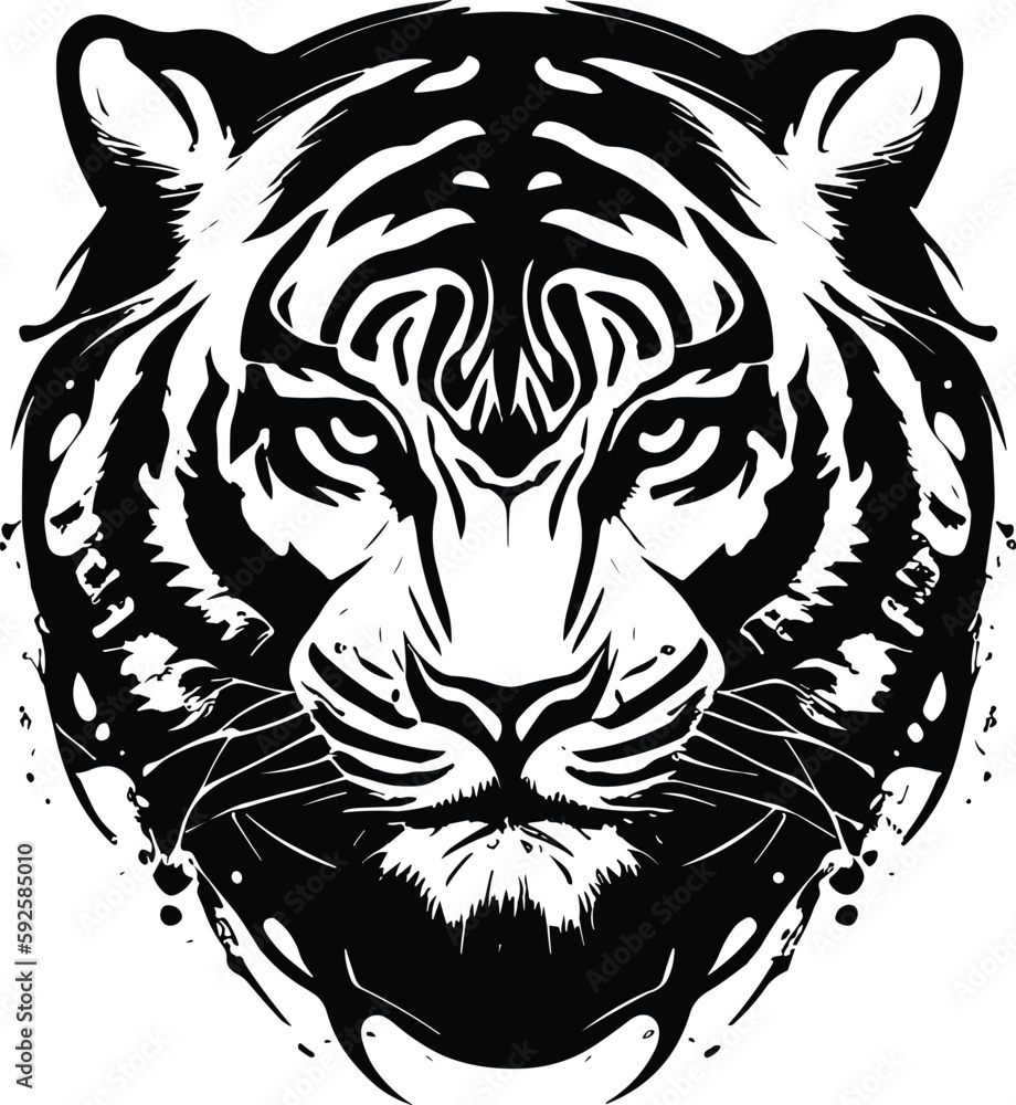 Tiger head minimal logo vector illustration silhouette Tiger head minimal logo vector illustration silhouette