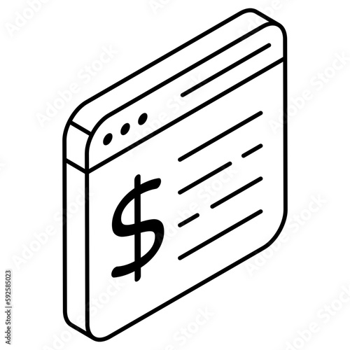 Editable design icon of online money 