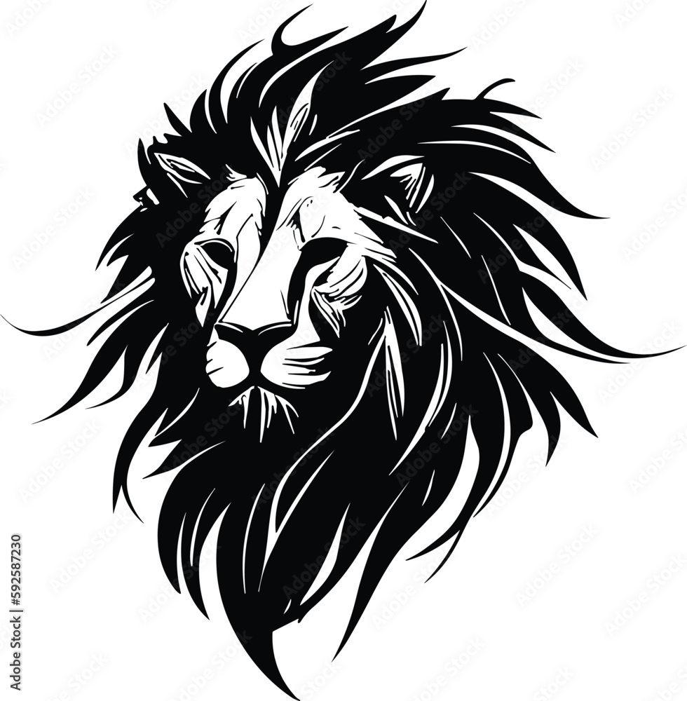 Lion head minimal logo vector illustration silhouette Lion head minimal logo vector illustration silhouette