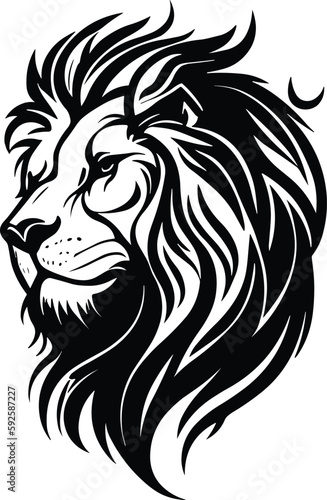Lion head minimal logo vector illustration silhouette