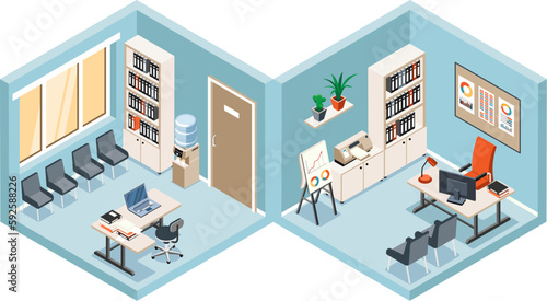 Office Isometric Composition