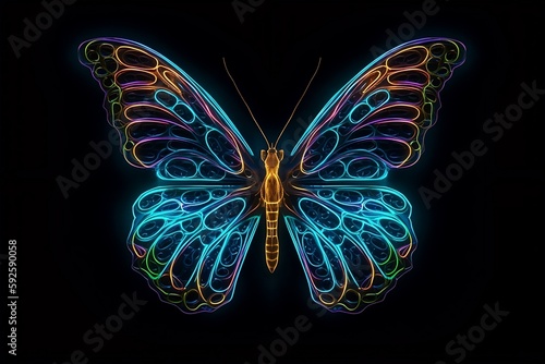 Neon butterfly background