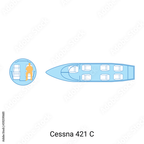 Cessna 421 C airplane scheme. Civil Aircraft Guide