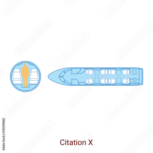 Citation X airplane scheme. Civil Aircraft Guide