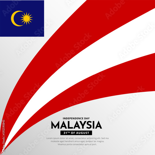 Malaysia Independence day Design vector suitable for poster, social media, banner, flyer and backdrop photo