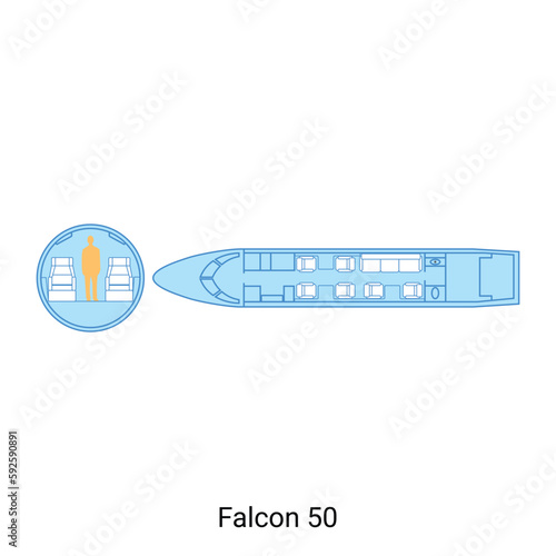 Falcon 50 airplane scheme. Civil Aircraft Guide
