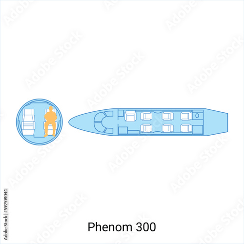 Phenom 300 airplane scheme. Civil Aircraft Guide