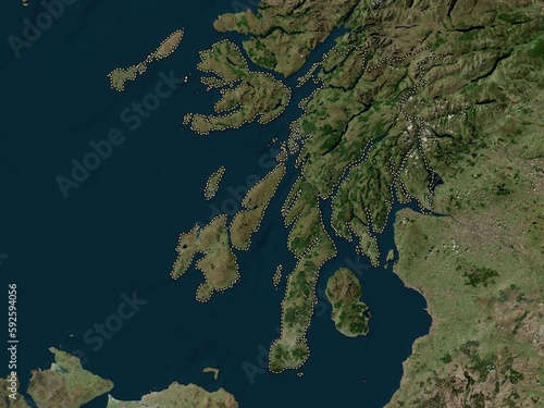 Argyll and Bute, Scotland - Great Britain. High-res satellite. No legend photo