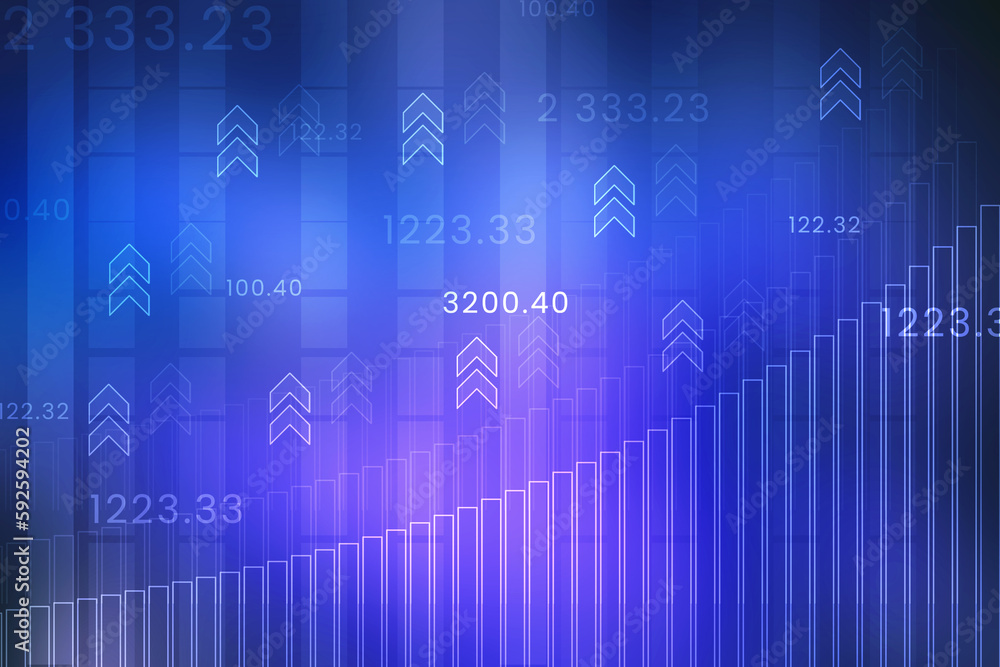 2d rendering Stock market online business concept. business Graph 
