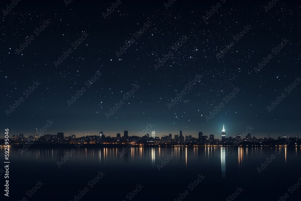 night city skyline made with generative ai night city skyline made with generative ai