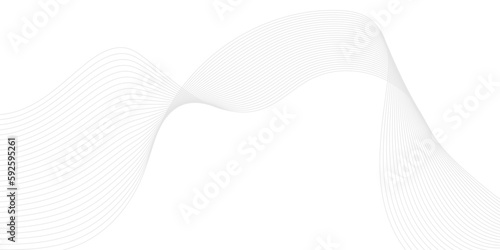 Abstract wavy black curved line on transparent background. Grey abstract background with flowing particles. Digital future technology concept. vector illustration.