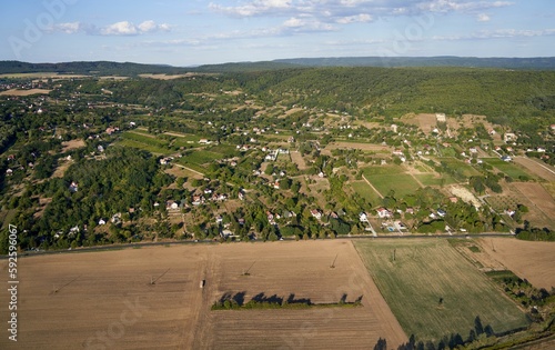 Aerial shot of the Cserszegtomaj Village in Zala, Hungary photo