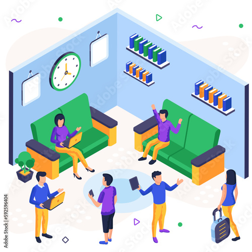 Modern design illustration of waiting area